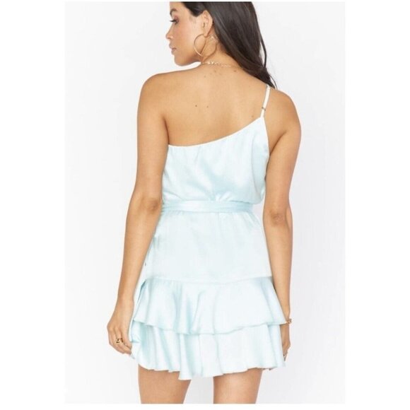 Show Me Your MuMu Womens Superstar One Shoulder Neckline Ruffle Mini Dress Small - Picture 8 of 8
